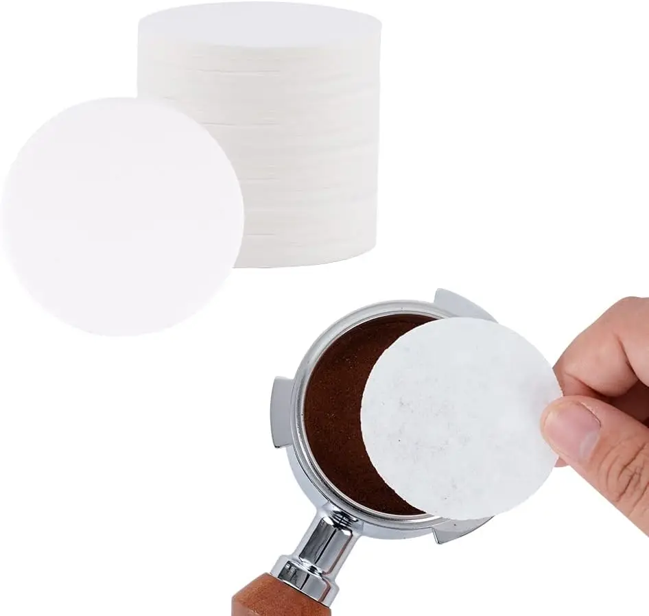 100 Stück Premium-Kaffee papier filter für Espresso maschinen für 51/53/58mm, Einweg-Papier-Espresso filter Kaffee zubehör Image
