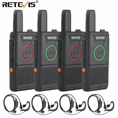 RETEVIS RT618 Walkie Talkie 4 Stück wiederaufladbares Radio RT18 PMR446 FRS Dual PTT Zwei-Wege-Radio Walkie-Talkies für Hotel Restaurant