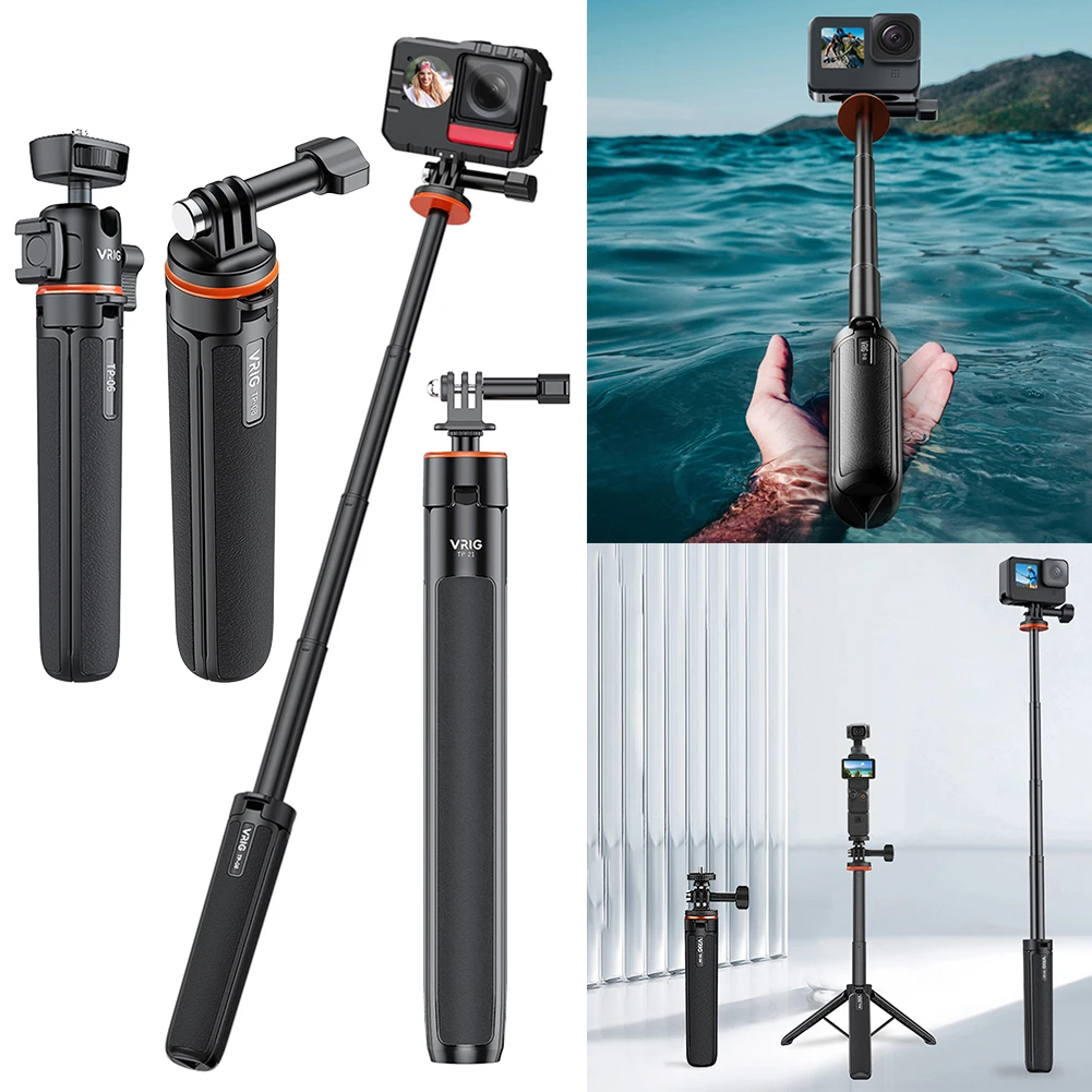 2 in1 ausziehbarer Stativ ständer mit tragbarer Selfie-Stick-Teleskops tange mit 1/4 Gewinde für Dji Osmo Pocket 3 Kamera zubehör Image