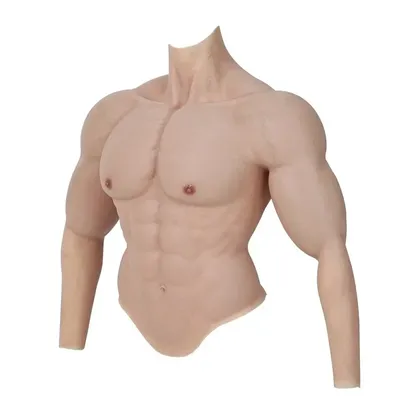 Realistische Silikon Gefälschte Muskel männer Top Cosplay Kostüm Arm Männer Anzug Tragen Bauch Tasse Image