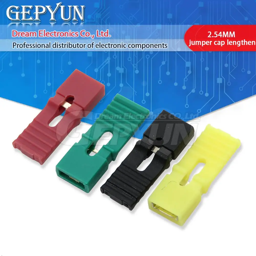 100PCS Jumper Cap 2,54mm Pitch Pin Header Stecker Lange Typ Jumper Stecker Abdeckung DIY Reparatur Teile Image