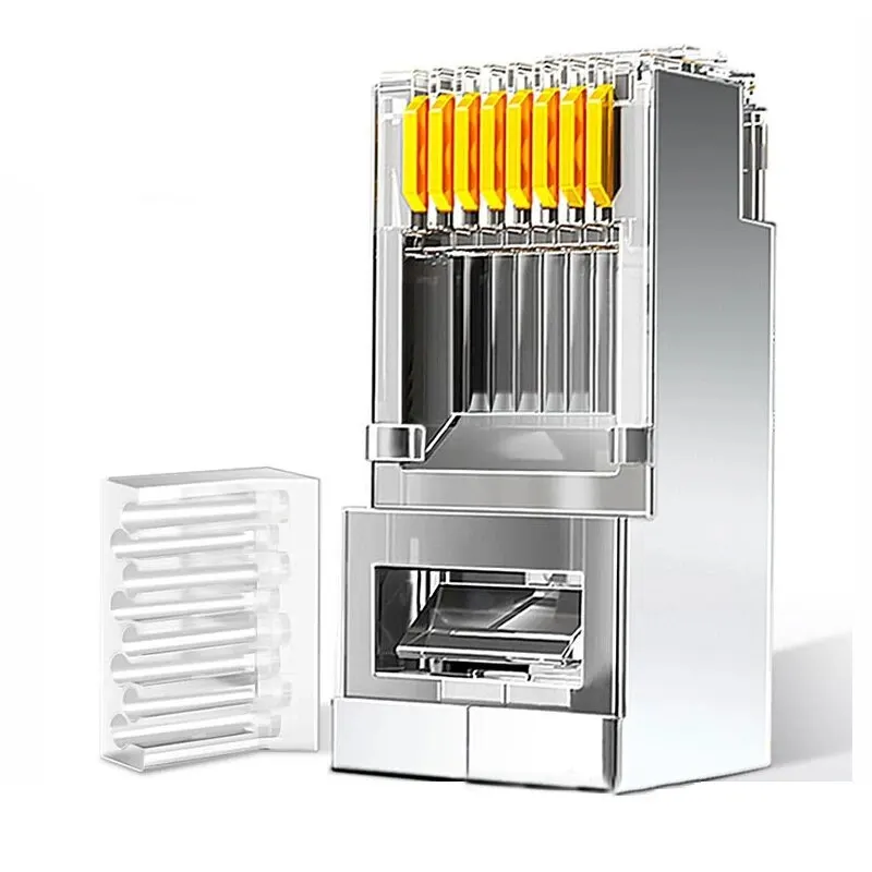 ZoeRax 50 Stück Cat6 RJ45-Stecker, Cat 6 2-teilige RJ 45-Enten, UTP 8P8C Ethernet-Anschlussstecker für Cat6 Cat5e-Kabel Image