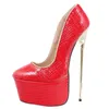 Jialuowei Sexy Pumpen 22CM Hohe Ferse Plattform Slip-On Frauen Feiths Dance Schuhe Große Größe 36-46
