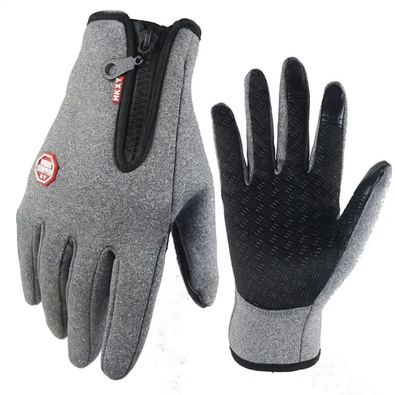 Winter-Fleece-Handschuhe für Männer und Frauen, Touchscreen, warm, Outdoor, Radfahren, Fahren, Kältebeständigkeit, Handschuhe, winddicht, rutschfeste Handschuhe Image