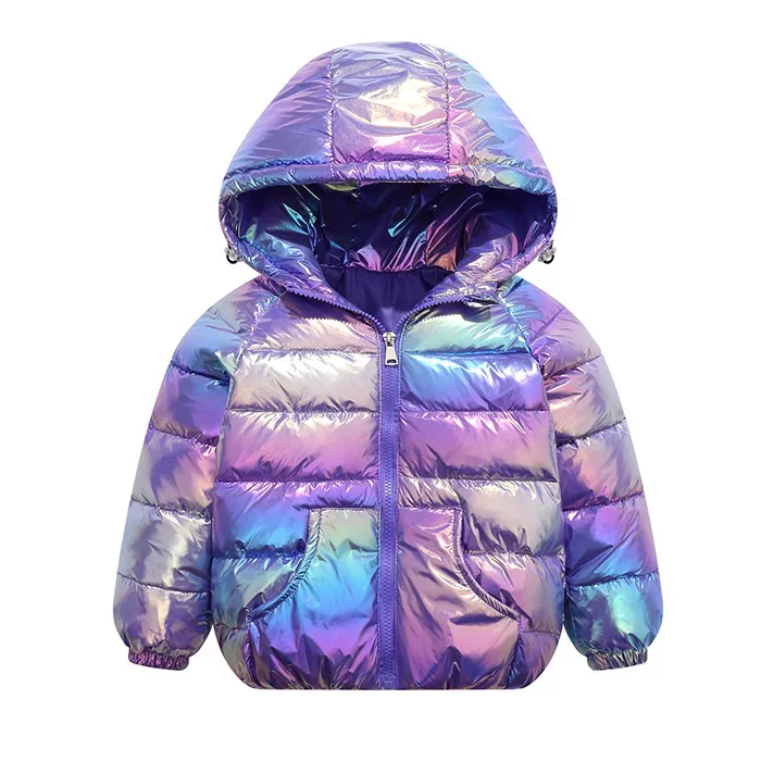 3-8 Jahre Kinder mantel Winter Plüsch warme Daunen jacke Baby Cartoon bunte Baumwoll jacke Brief gedruckt Kapuze Baumwoll jacke Image