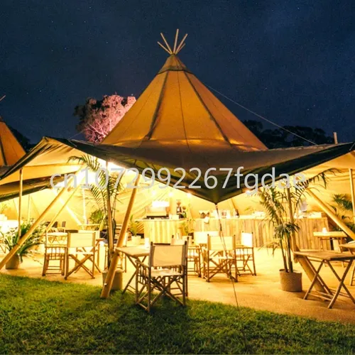 Riesen Tipi Hot Cone Leinwand Tipi Zelt Hochzeit im Freien Camping indischen Erwachsenen Tipi Zelt Party
