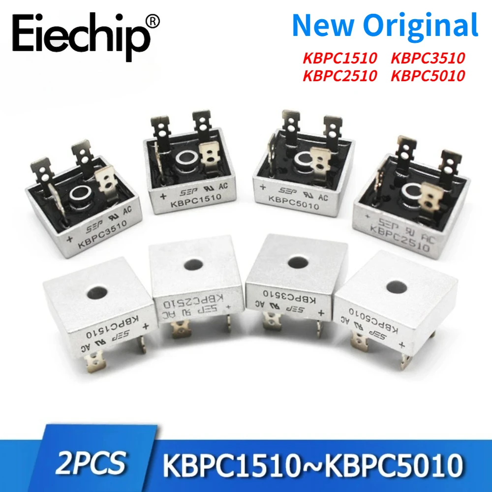 2PCS Kbpc5010 Kbpc3510 Brücke KBPC1510 KBPC2510 15A 25A 35A 10A Diode Brücke Gleichrichter Kit Neue Original Elektronische Komponenten Image