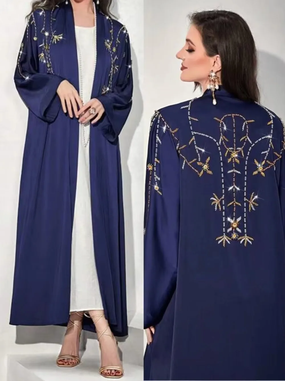 Eid Diamant Abaya für Frauen Jalabiya Kleid muslimischen Kaftan arabischen Marokko Kaftan Abayas lange Kleider Robe Frau Ramadan Vestidos Image