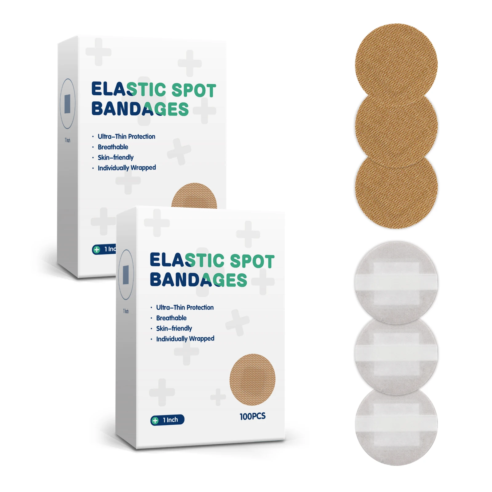 100 Stück runde Pflaster Impfstoff Patches sterile hä mosta tische Patch elastische Stoff wasserdichte Wund klebe bandage Erste-Hilfe-Kit Image