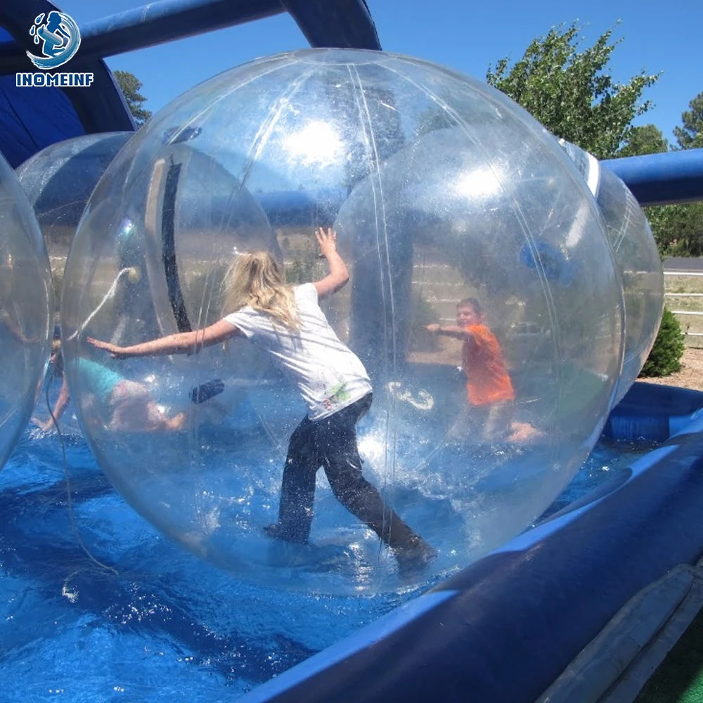 Aufblasbarer Bein-Wasser-Walking-Ball mit 1,3–2,5 m Durchmesser, transparent, mit Reißverschluss für Wasserspielplatz, Schwimmbad, Flüsse, Teiche Image