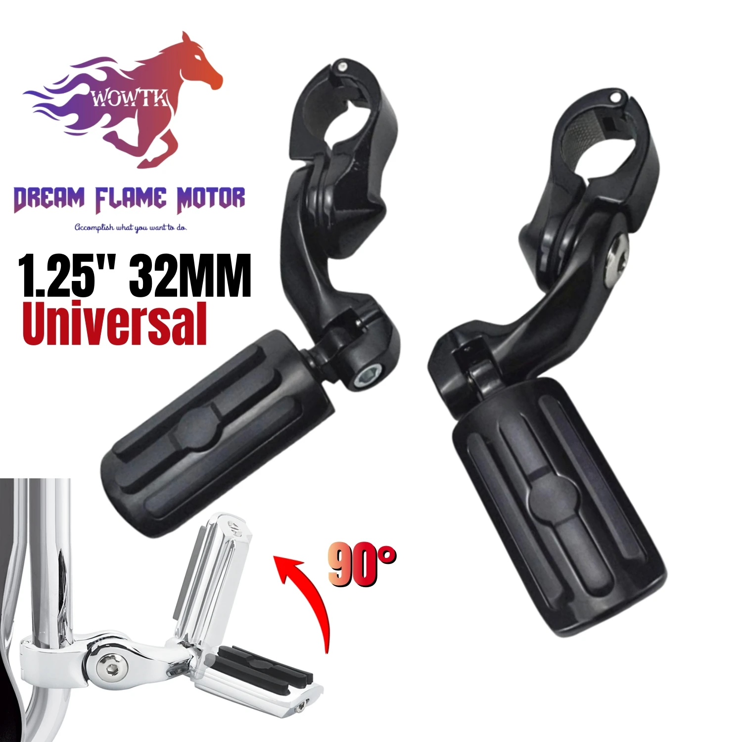 1.25" Highway-Fußrasten Motorrad-Motorschutzbügel Pedal Fußstütze Für Harley Davidson CVO Road King FLHR Street Glide Sportster XL1200 883 Dyna Low Rider S FLTRXS Electra Glide FLHTK, Motorradzubehör