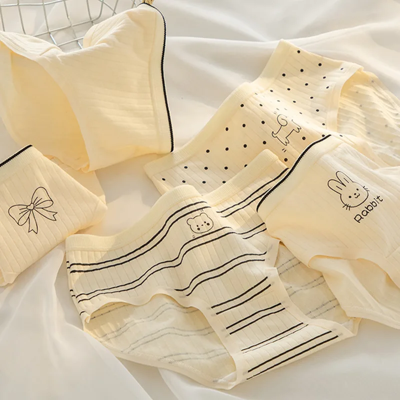 5 Teile/los frauen Unterwäsche Baumwolle Höschen Sexy Pantys für Weibliche Dessous Unterhose Atmungsaktive Briefs Mädchen Mid-Rise Shorts Image