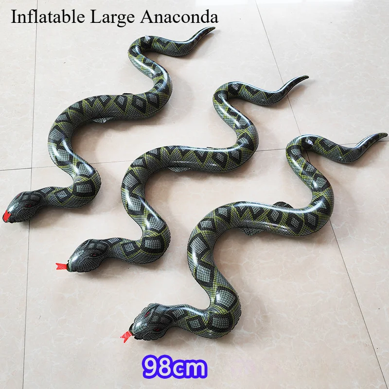 Lustige Halloween Gruselige Streich Requisiten Aufblasbare Goldene Python Spielzeug Gefälschte Schlange Party Geister Haus Hof Aufblasbare Horror Dekorationen Image