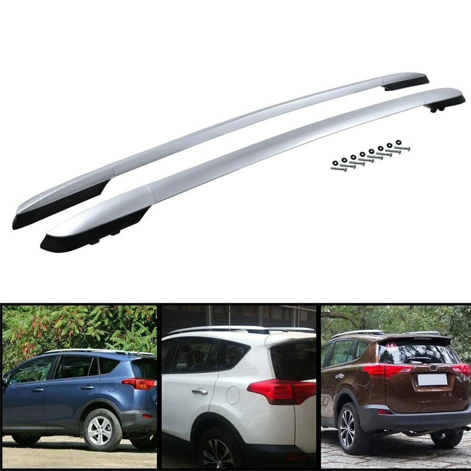 Für Toyota RAV4 XA40 2013 2014 2015 2016 2017 Auto Zubehör Dach Rack Seite Schienen Bars Gepäck Träger Fracht 1 Set Image