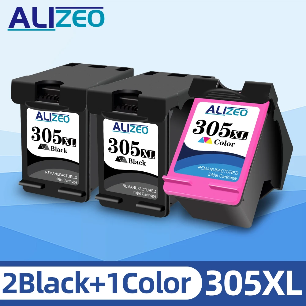 Alizeo 305XL Tintenpatrone kompatibel für HP 305 HP305 XL DeskJet 2710 2720 4110 4120 4130 6010 6020 6030 Drucker Image