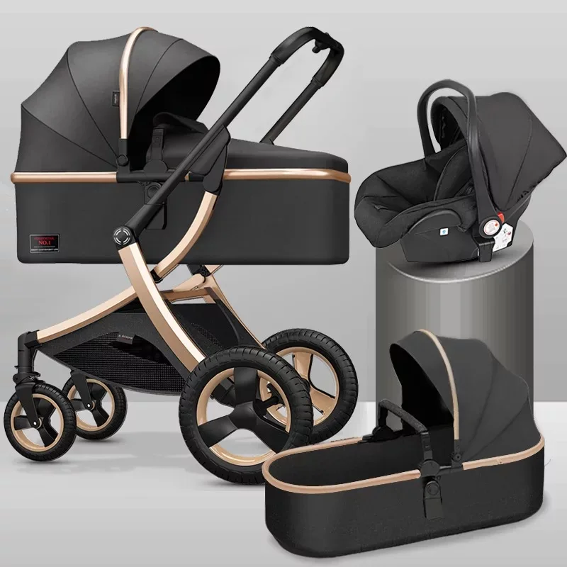 Luxus baby kinderwagen 3 in 1, Hoch landschaft kinderwagen, baby auto, trolley kinderwagen, baby Wagen vier räder, neugeborenen reise Kinderwagen