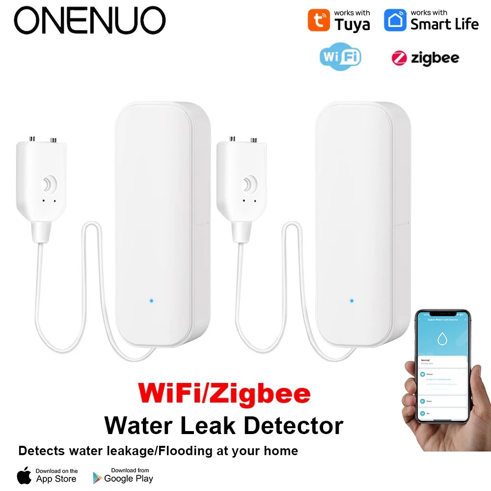 WiFi/Zigbee Wasser Sensor Tuya Leckage Alarm Flut Leck Detektor Smart Home Leben APP Wasser Alarm Überlauf Alarm sicherheit System Image