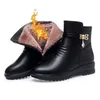2024 frauen Winter Casual Plattform Block High Heels Stiefeletten Weibliche Wildleder Fleece Zipper Schnalle Warme Schnee Stiefel Schuhe