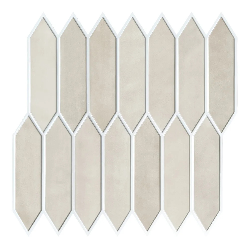 10 Stück geometrische 3D-Wandpaneele zum Abziehen und Aufkleben, lange sechseckige 3D-Dekorfliesen für Innendekoration, 30 x 30 cm