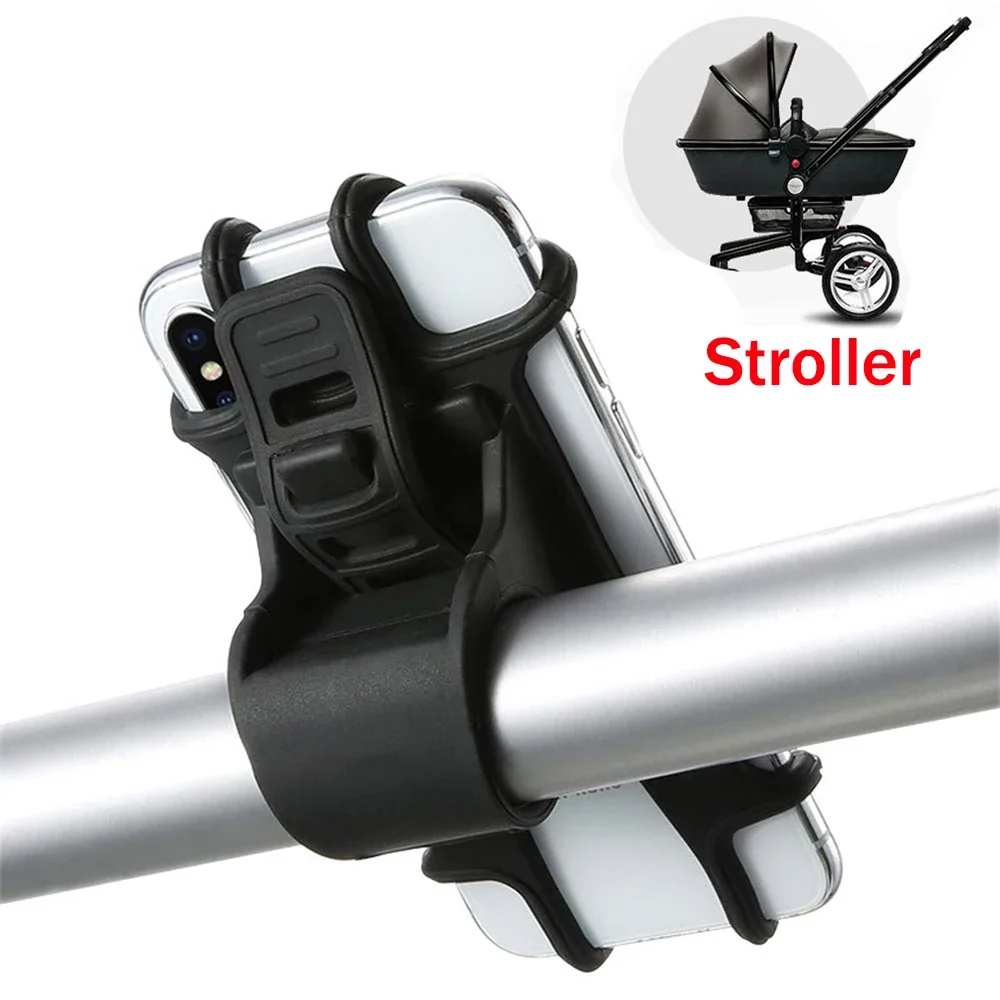 Kinderwagen Zubehör Universal Kinderwagen Silikon Handy halter Handy halter für Kinderwagen Fahrrad GPS Halterung Halterung Image