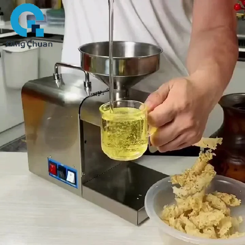 Ölpresse 820w 3-5kg pro Stunde nach Hause 220v 110v Erdnuss Leinsamen Kalt presse Geschäft Sesam Sonnenblumen kerne Extraktion Image