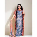 Maxi-Kaftan-Kleid mit Paisley-Print in Übergröße, elegantes Kleid mit Fledermaus ärmeln und Rundhals ausschnitt, Kleidung in Übergröße für Damen