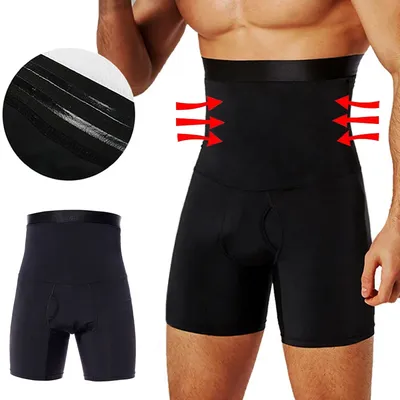 Männer Hohe Taille Shorts Abnehmen Body Shaper Bauch-steuer Shapewear Fitness Kompression Unterwäsche Boxer Shaper Höschen Image