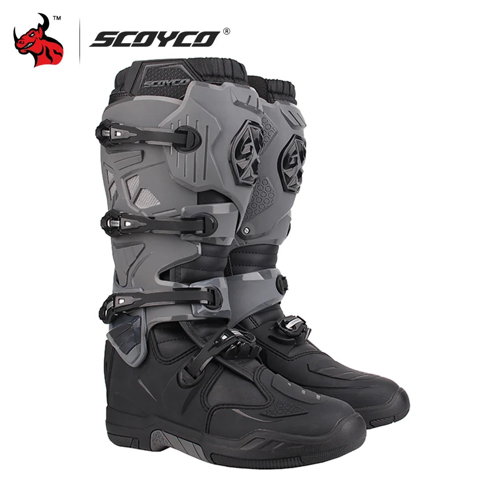 Scoyco ce zertifizierung motocross schutzs tiefel outdoor anti-drop renn stiefel motorrads tiefel tpu schutz eu 39-46 Image