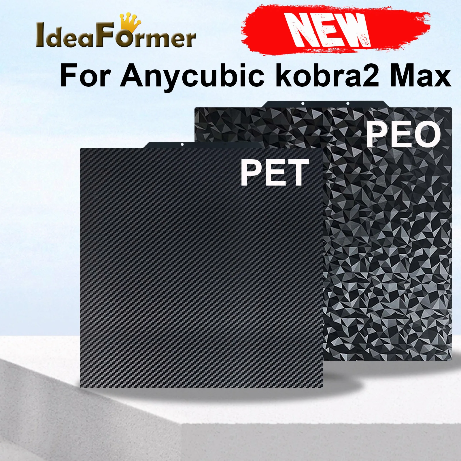 430 x 430 mm verbessertes PEO-PET-Blatt für Anycubic Kobra 2 Max. doppelseitiger 3D-Drucker, beheiztes Bett, Federstahl, Kobra MaxBauplatte Image