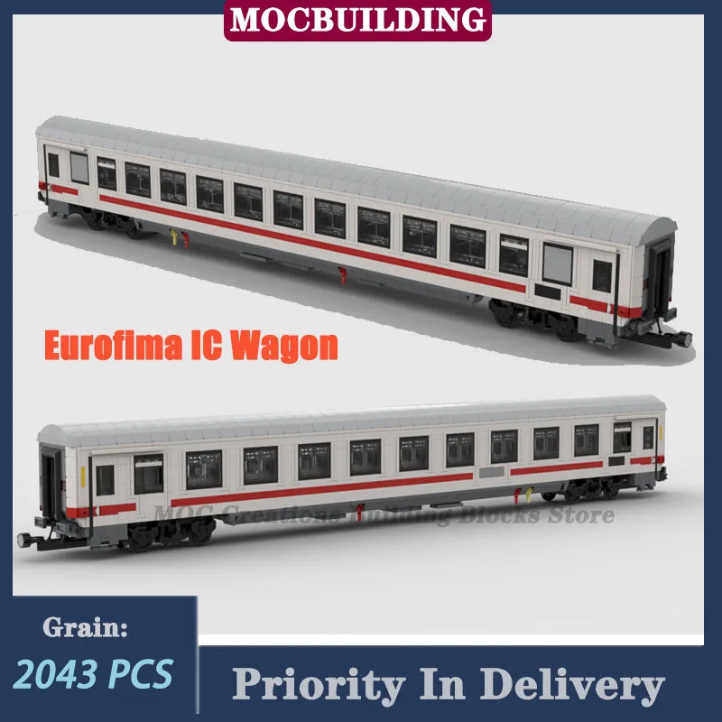 Ic Wagen Transport Fahrzeug Modell Baustein Moc Zug Lokomotive Eisenbahn Sammlung Spielzeug Geschenk Image