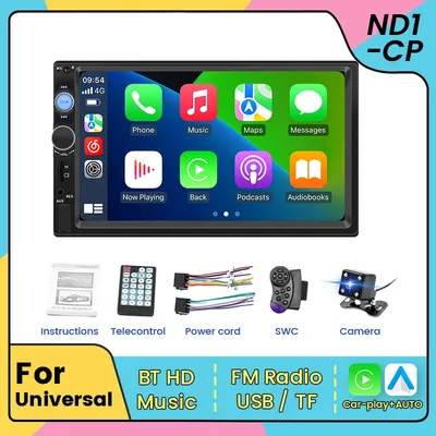 2-Din-HD-Bildschirm, Fahrzeug, MP5, Smart Media Player, kabelloses Carplay, Android AUTO für die Welt, universelle Automodelle mit Tasten, keine DVD