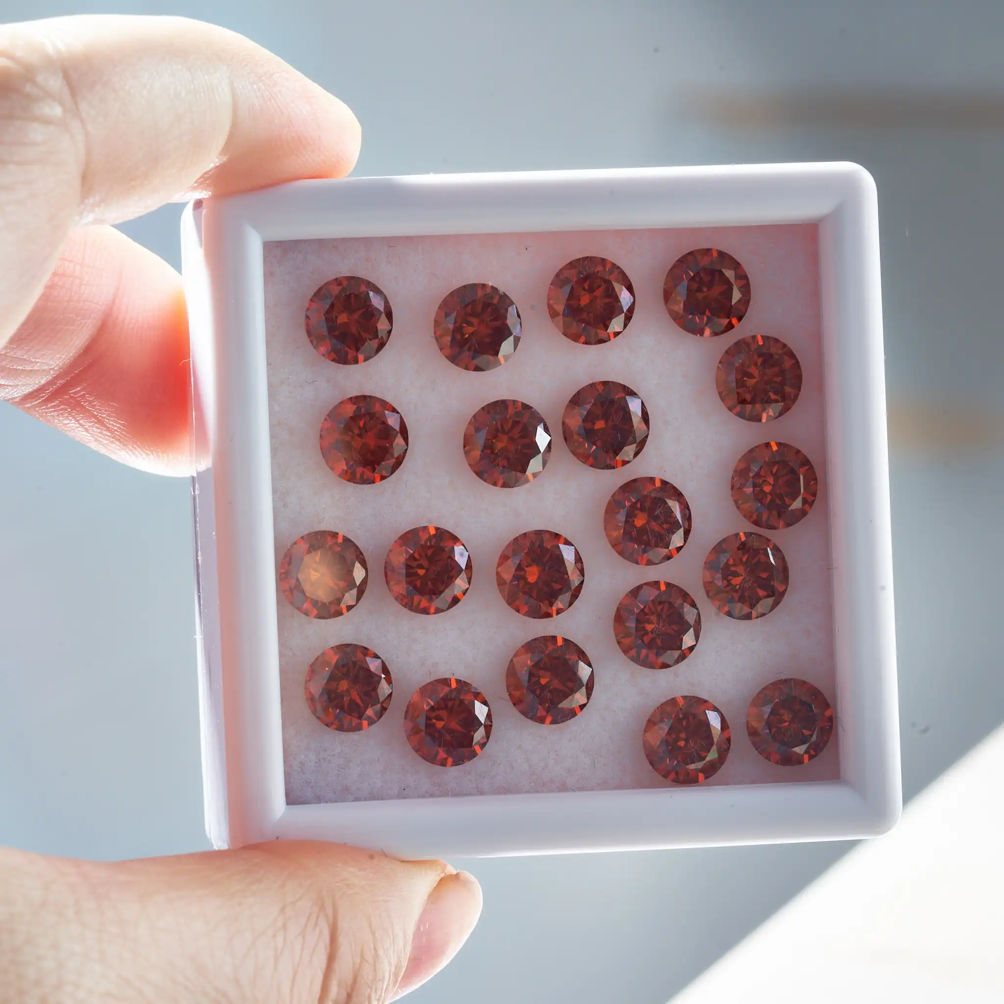 Orange Lab Moissanit lose Steine VVS1 0,5 ct-5,0 ct Rundschliff Form echter Moissanit Pass Diamond Test für DIY Silberschmuck Image