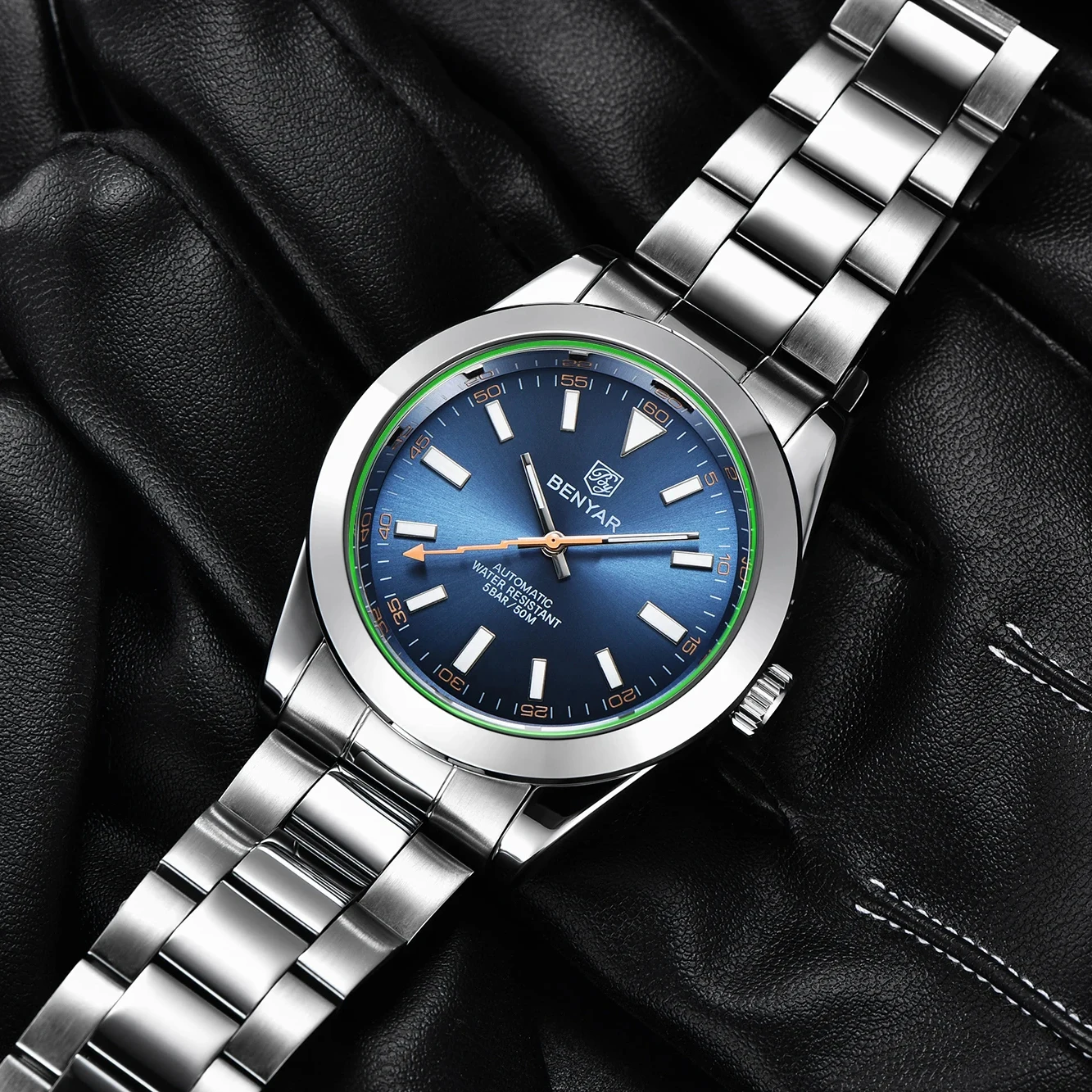 Benyar Herren uhren Top Marke Luxus Edelstahl mechanische automatische Herren uhr wasserdichte Sport Herren uhr reloj hombre Image