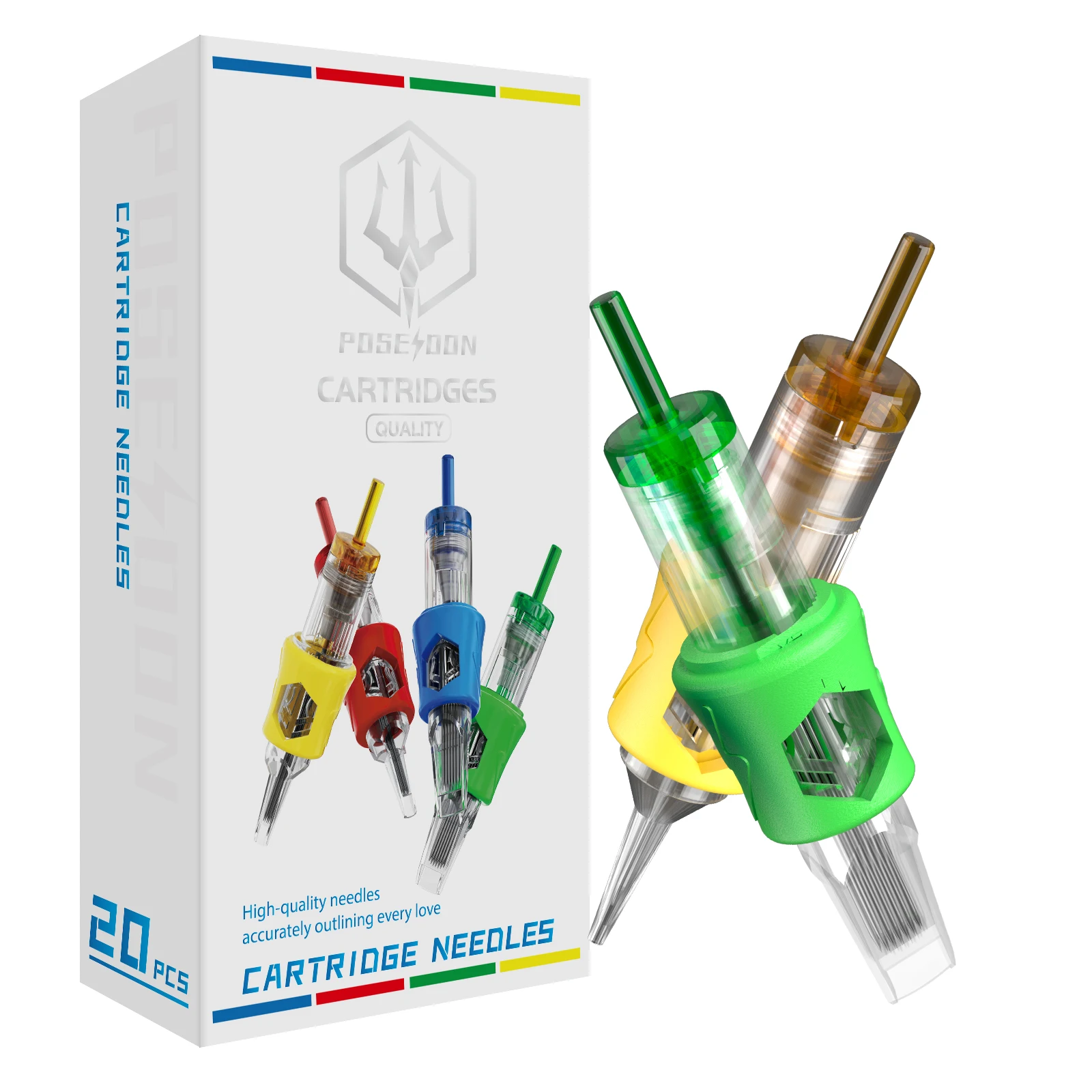 20 Teile/schachtel POSEIDON Tattoo Patrone Nadel Ultra Engen Liner Lange Taper Einweg Ultra Engen Liner Lange Taper Tattoo Nadel Image