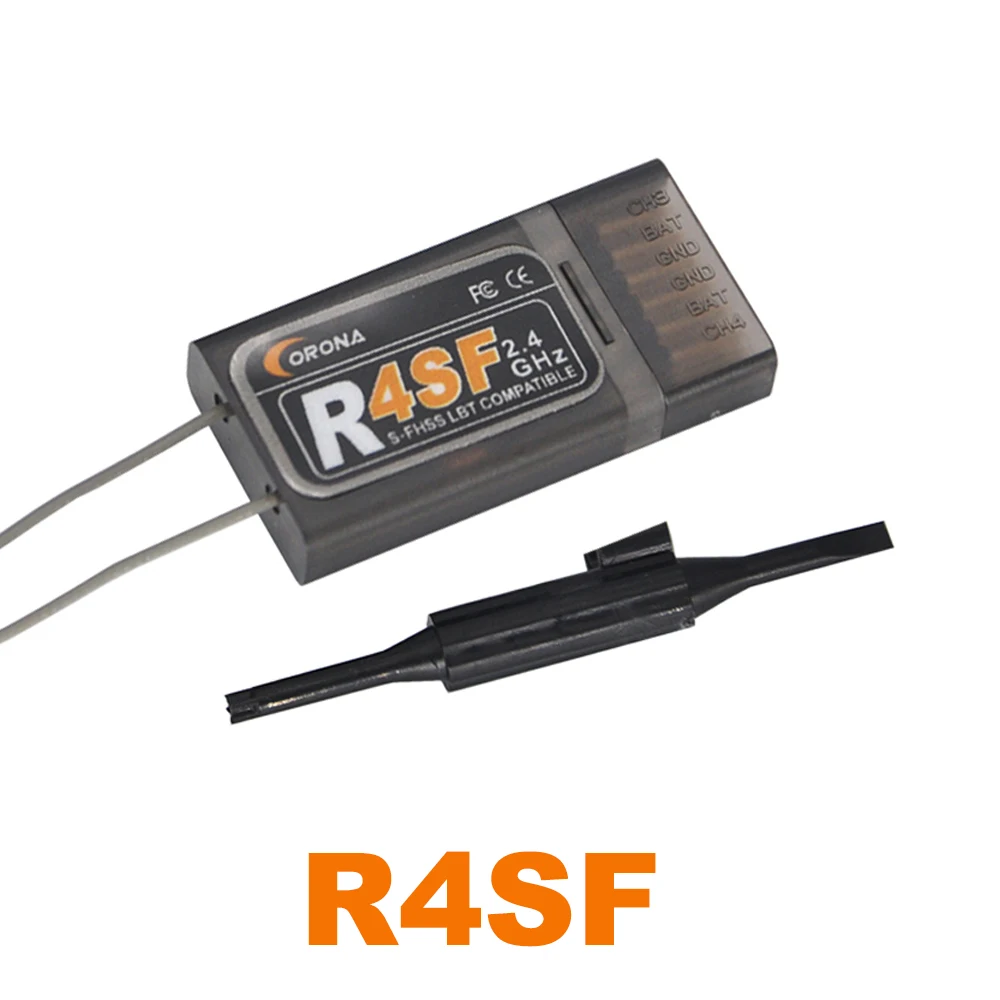 Corona 2.4G R4SF 4 Kanäle S-FHSS/FHSS-Empfänger, kompatibel mit FUTABA SFHSS 14SG T8J T10J Radio Image