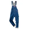 Denim Blau Hosen Männer Bib Overalls Hosen Overall Gerade Jeans Hip Hop Große Tasche Koreanische Cargo Hosen Casual Hosen Kleidung
