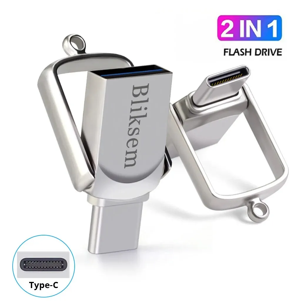 Bliksem 2 in1 USB-Flash-Laufwerk 32GB 64GB 128GB für TYPE-C PC Hochgeschwindigkeits-USB-Flash-Laufwerk 128GB USB 2,0 TYPE-C 32GB 64GB USB-Stick Image