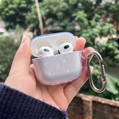 Bling glitter transparente Kopfhörer tasche für Airpods Pro 1 2 drahtlose Kopfhörer abdeckung für Image