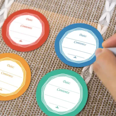 60 stücke selbst klebende Lebensmittel Aufbewahrung papier Aufkleber Etiketten abnehmbare Gefrier Image