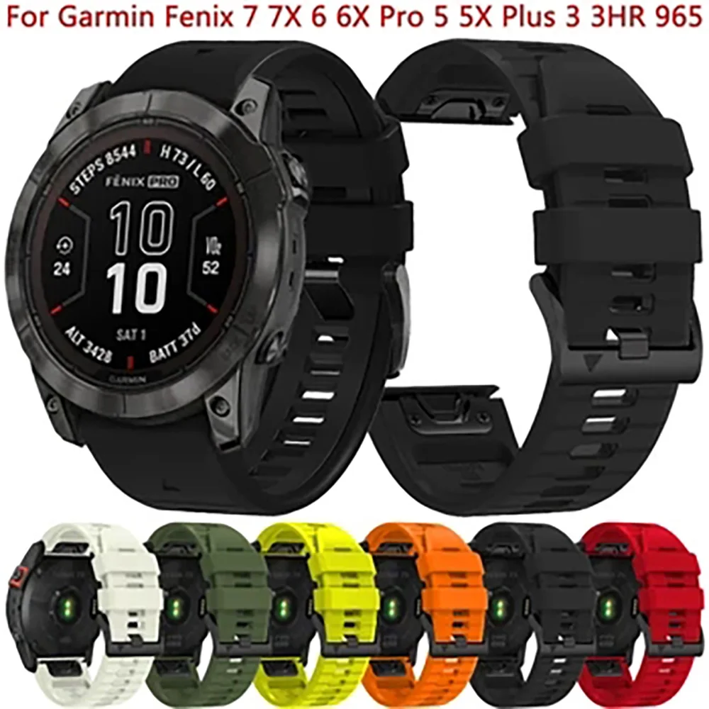 Uhren armband für Garmin Abstieg mk3i 51mm mk2i mk2 mk1 fenix 6x6 pro 7x7 pro 5x5 plus Quick fit 22 26mm Silikon armbänder Image