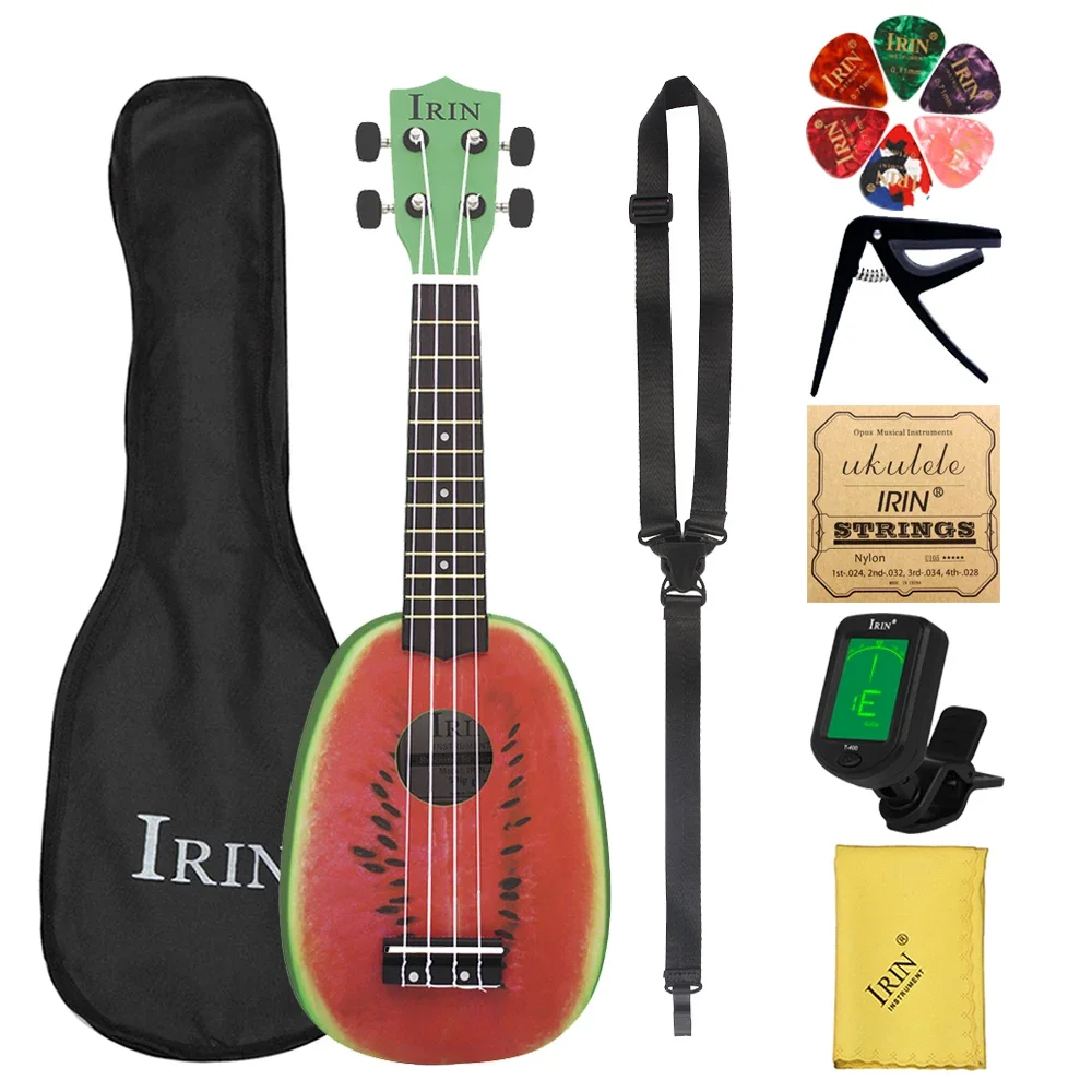 Irin 21 inch Ukulele Wassermelone frucht Hawaii Gitarre Musik instrument 4 Saiten Linde Ukulele Sopran Gitarre Gigbag Geschenk Image