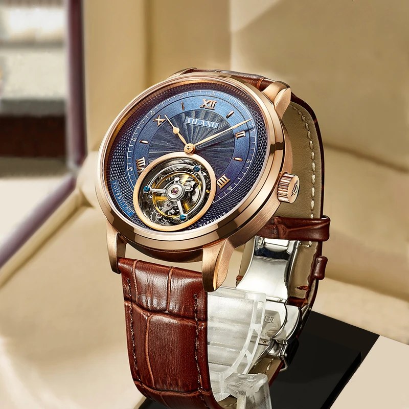 AILANG neue authentische Luxus echte Tourbillon mechanische Uhr Mode Business wasserdichte Herrenuhr Image