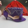 Baoyafang Neuankömmling lila Perle Braut schuhe und Tasche Set Frau Party Kleid Schuhe große Größe