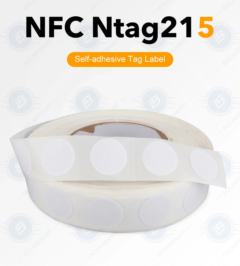 Ntag215 Selbstklebender NFC-Etiketten-Tag-Aufkleber 13,56 MHz ISO14443A Weiß Universal 215, RFID-Telefon verfügbar, selbstklebendes Etikett Image