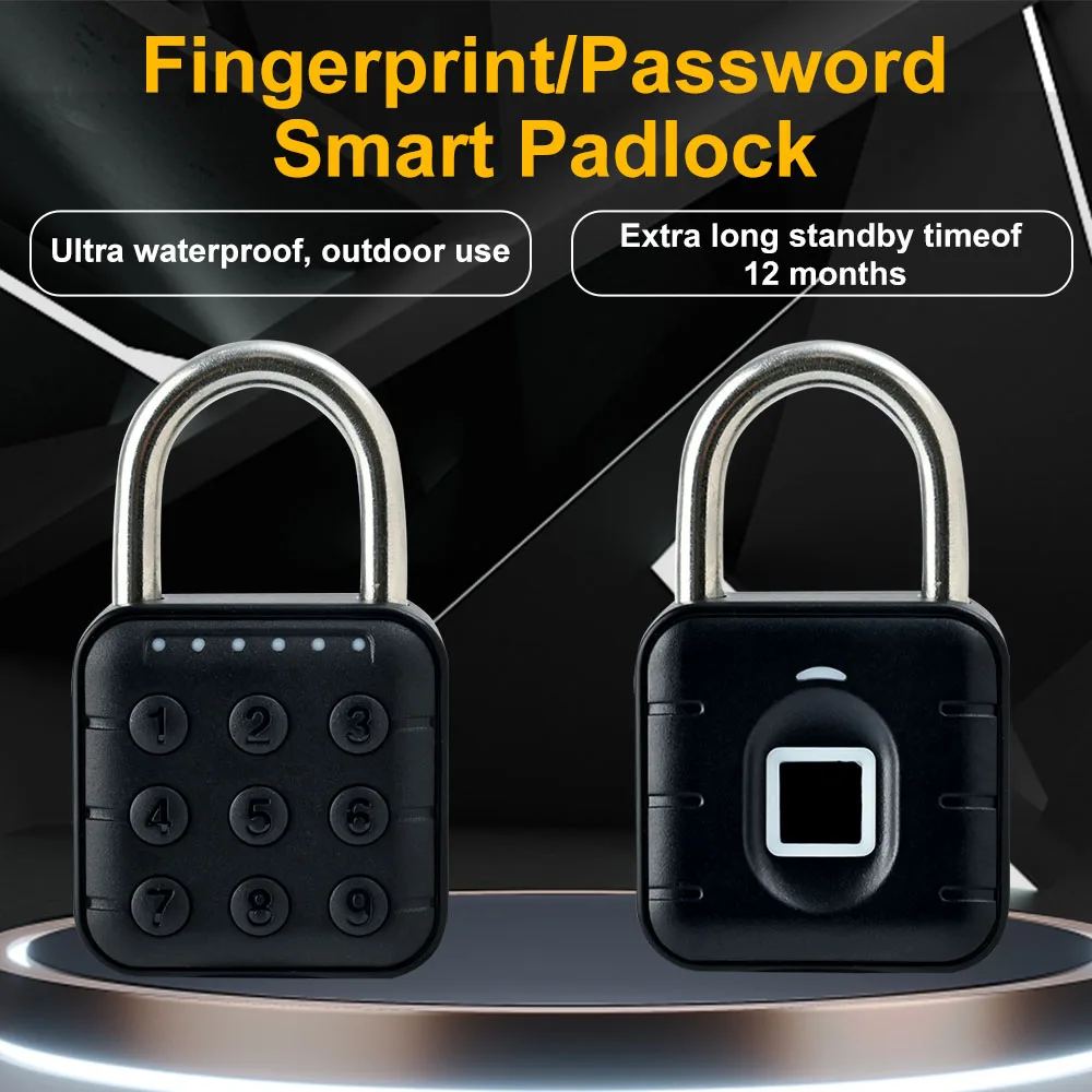 Smart Pad Lock Finger abdruck Vorhänge schloss Schranks chloss Schlafsaal Anti-Diebstahl-Schloss USB wiederauf ladbare Sicherheit Keyless Lock Smart Vorhänge schloss Image