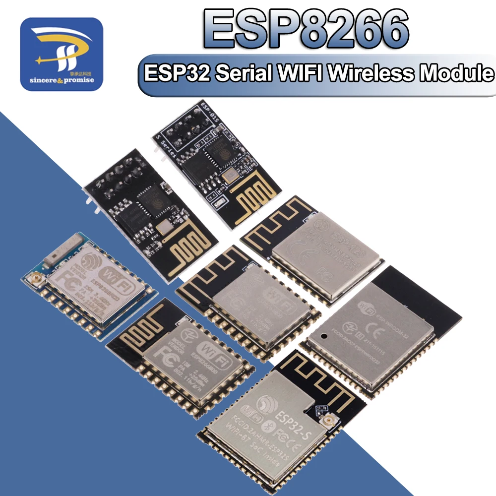 Esp8266 ESP-12F serielle wifi moule ESP-01 ESP-07 ESP-12S ESP-12E ESP-01S serielle wifi wireless modul esp32 wireless transceiver Image