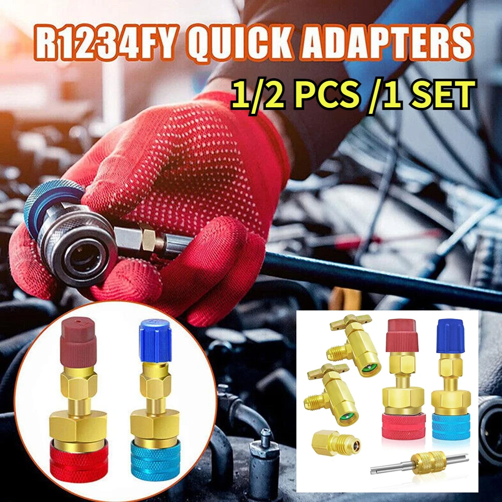 Adapter Schnell kupplung für r134a bis r1234yf High Low Side Adapter Fitting Stecker Auto Klimaanlage Armatur Auto Werkzeuge Image