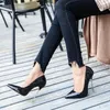13CM Metall Stiletto High Heels Pumpe Schwarz Rot Lackleder Spitzschuh T Bühnenshow Schuhe Slip On