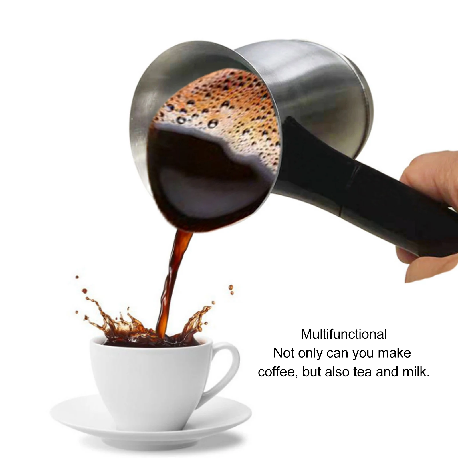 Elektrische türkische Kaffeemaschine, 600 ml, Edelstahl, elektrische türkische Kaffeemaschine, US-Stecker, 110 V Image