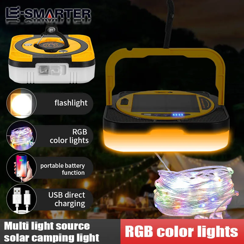 Camping Lichterketten mit Laternen 2 in 1 Design Camping Lichter ipx6 wasserdichte wiederauf ladbare Taschenlampen Image